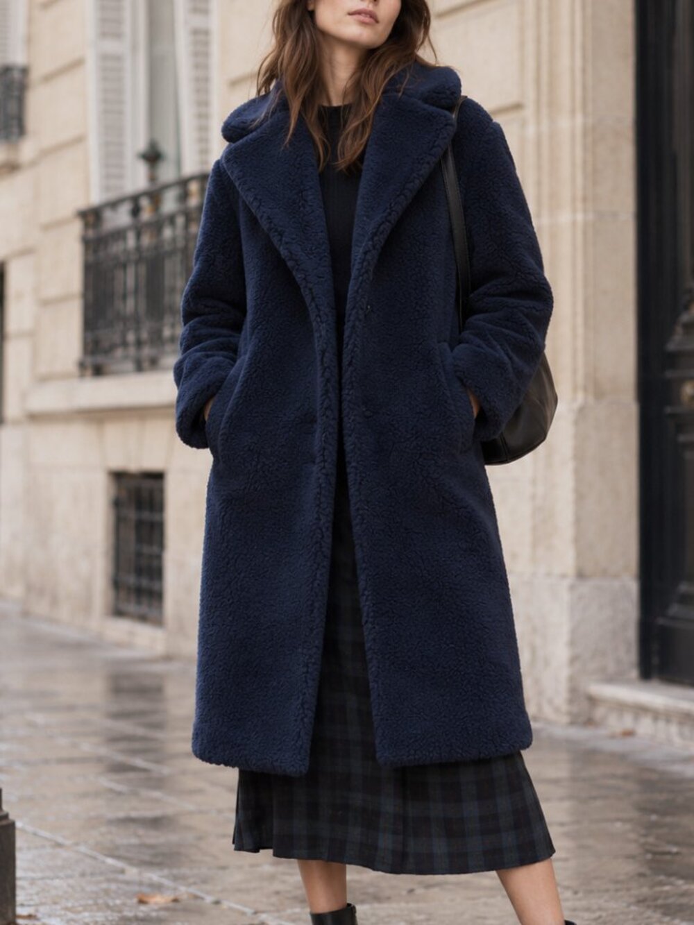 NWT Madewell (Re)sourced Teddy Coat Dark Nightfall Small